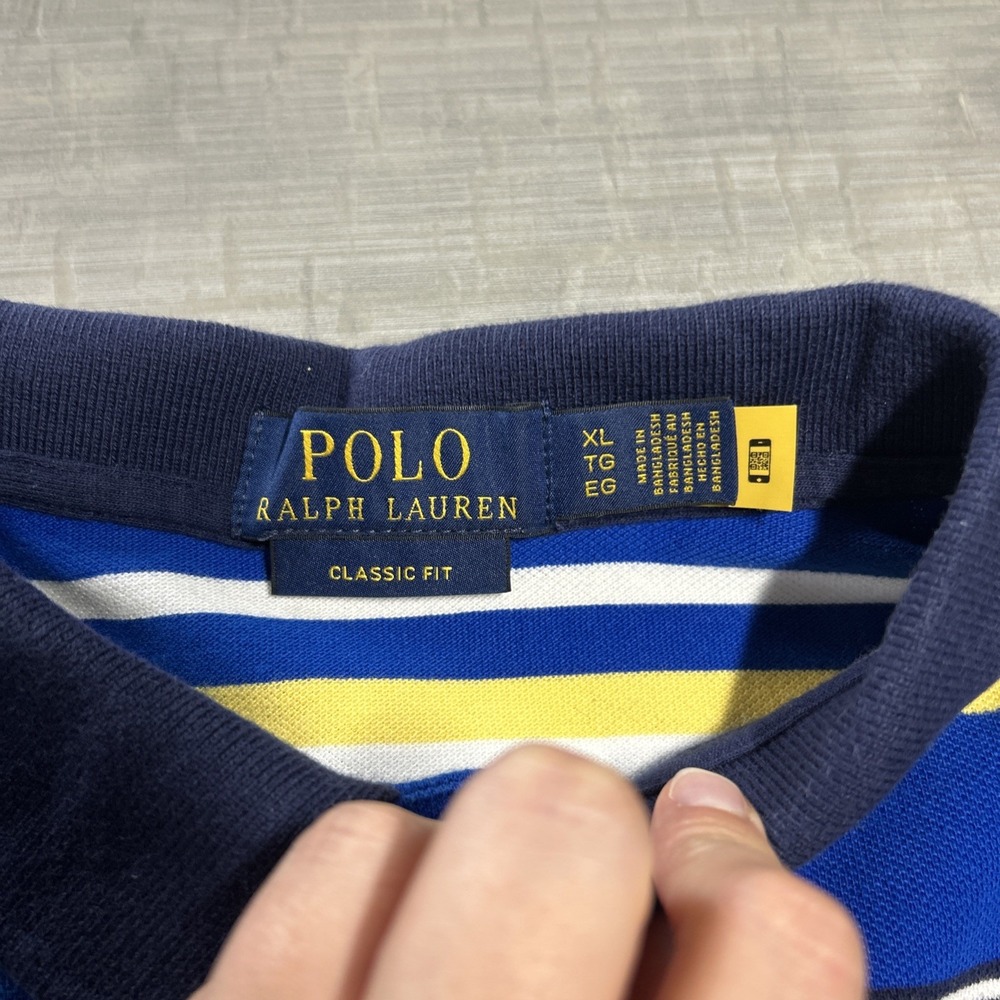 Polo Ralph Lauren Men's XL Colorful Multi Color Striped Short Sleeve Shirt Pony - Picture 3 of 7